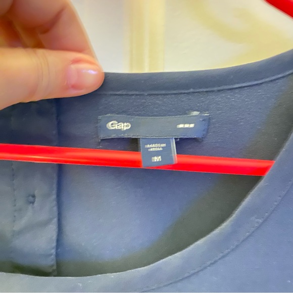 GAP, navy with white and green stripes blouse, size M. - Picture 3 of 5